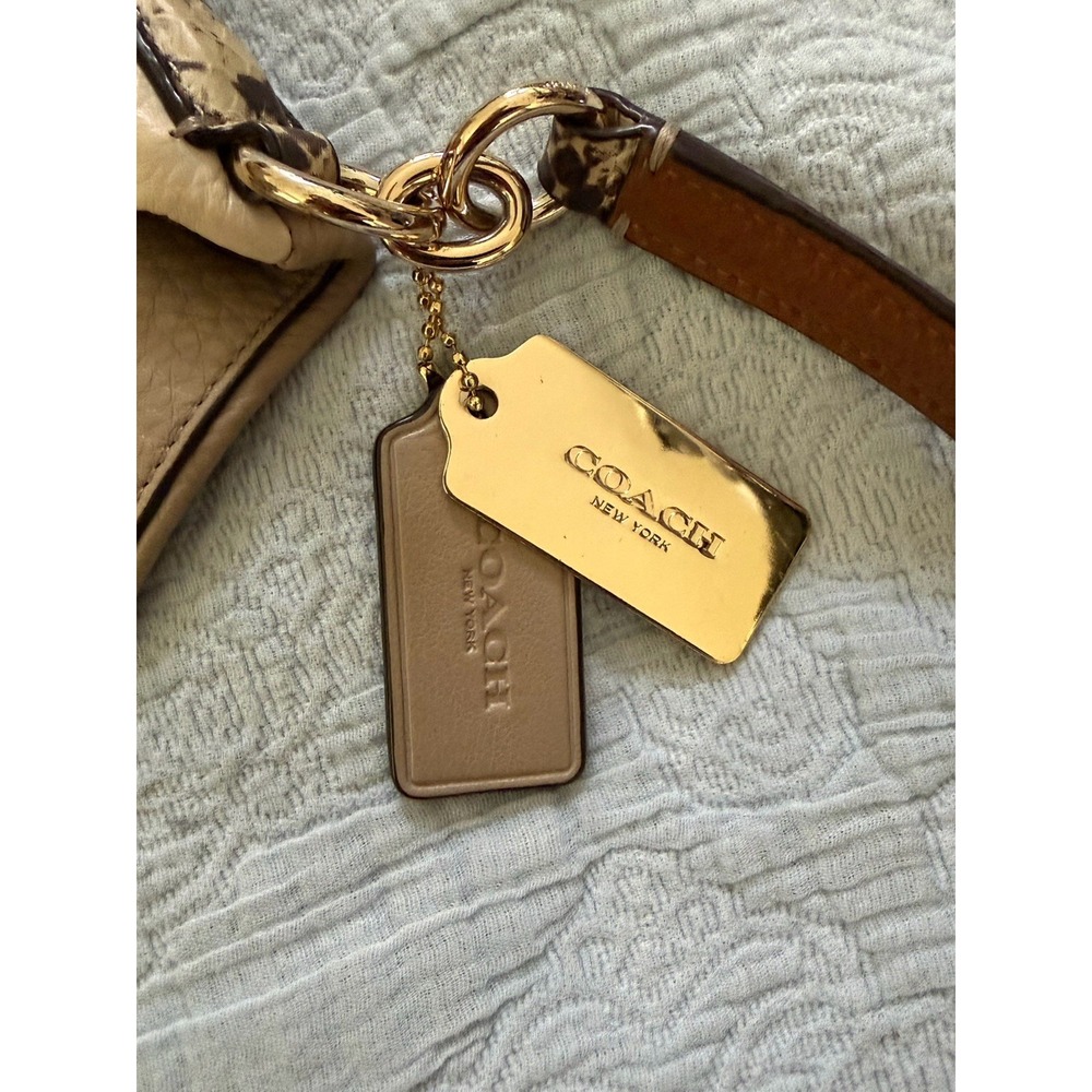 Coach Bag Madison Leather Phoebe Shoulder Bag Y2K Vintage Grey Pebble Snake Hobo - Picture 9 of 13